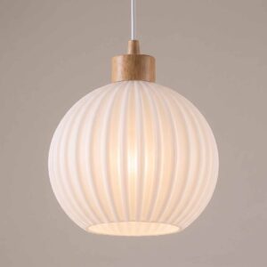 Ribbed Globe Plastic Pendant Light