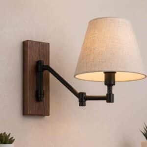 Wood & Linen Swing Arm Sconces