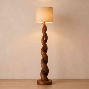 Spiral Wooden Floor Lamp