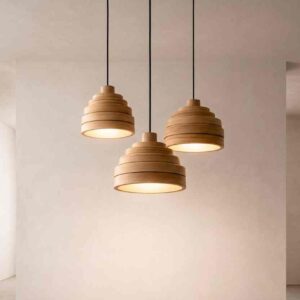 Wooden Bell Pendant Light