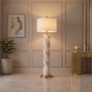 Twisted Elegance Marble Floor Lamp