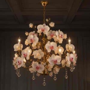 Orchid Harmony Floral Chandelier