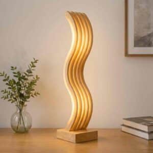 Multi Wave Wooden Table Lamp