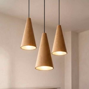 Wooden Cone Pendant Light