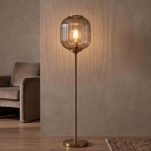 Ribbed Glass Floor Lamp