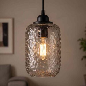 Hammered Glass Pendant Light