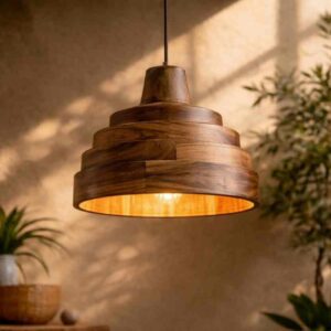Warm Oak Pendant Light
