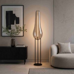 Modern Black Glass Floor Lamp