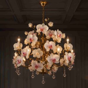 Orchid Harmony Floral Chandelier
