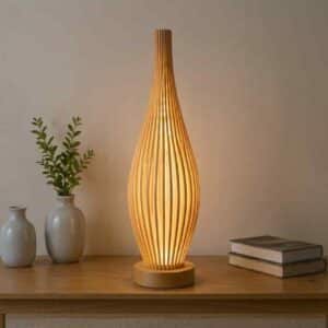 Tapered Wave Bamboo Table Lamp