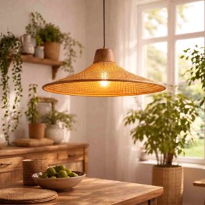 Woven Bamboo Pendant Light