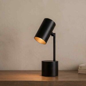 Black Cylinder Shape Table Lamp
