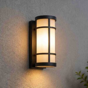 Frosted Cylinder Outdoor Wall Light