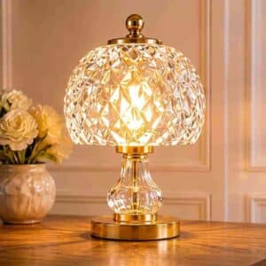 Diamond Cut Glass Table Lamp