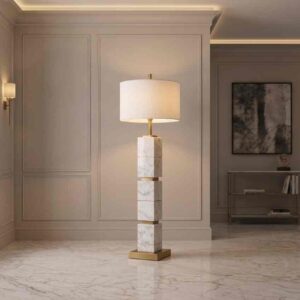 Stacked Block Marble Floor Lamp